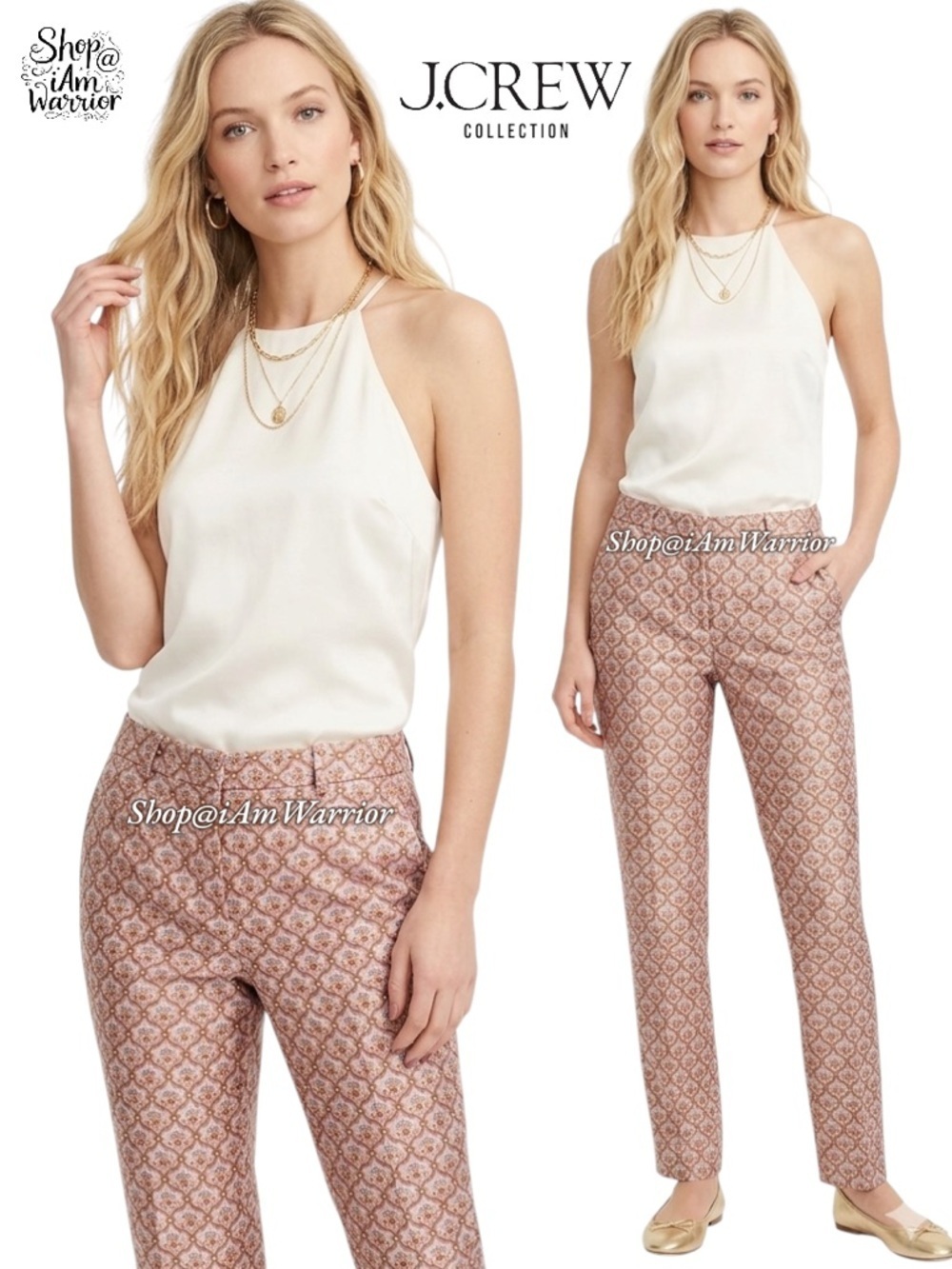 J.Crew Collection blush pink silk foulard capri pants *shop@iamwarrior